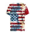 thumbnail image 4 of Gibobby Women 250th Anniversary Pattern Short Sleeve Independence Day Stylish Casual Loose Three Button V Neck Short Sleeved T Shirt Top(S,Navy), 4 of 5