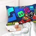 thumbnail image 4 of Lsque Geometry Dash Pattern Bedding Waterproof Pillow Protector Zippered Queen – Bed Bug Proof Pillow Encasement-16"x24", 4 of 6