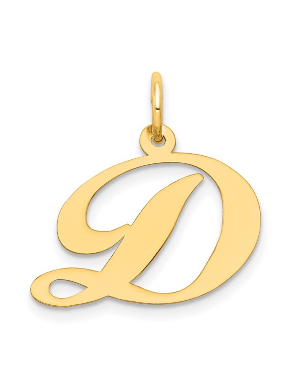 Beautiful 14K Medium Fancy Script Initial D Charm