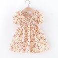 thumbnail image 4 of Godom Little Girls Dress Short Sleeve Dress Cotton Casual Spring Summer Applique Dresse Princess Dress, 4 of 7