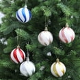 thumbnail image 3 of LanSuare 6Pcs Christmas Balls Ornaments, 2.3" Stripe Shatterproof Painted Xmas Hanging Ball Ornaments for Xmas Tree Decor, Party Accessories Decor(Multicolor), 3 of 4