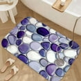 thumbnail image 3 of 1pc Purple and White Stones Absorbent Non-Slip Bathroom Thickened Flannel Rug Decor,Soft,Quick Drying,Suitable For Indoor/outdoor Use,Bathrooms,Bedrooms,Kitchens,Terrace,Laundry Rooms,16"x24", 3 of 9