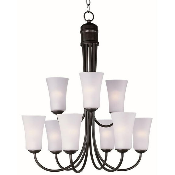-Nine Light 2-Tier Chandelier in Modern Style-28.5 inches Wide By 30.5 inches High-Oil Rubbed Bronze Finish Bailey Street Home 93-Bel-1780911