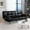 Black, variant on Convertible Armless Futon Sofa Bed,3" Memory Foam Modern Loveseat Couch,71" L Sleeper Sofa Bed,Small Splitback Modern Faux Leather Futon Sofa