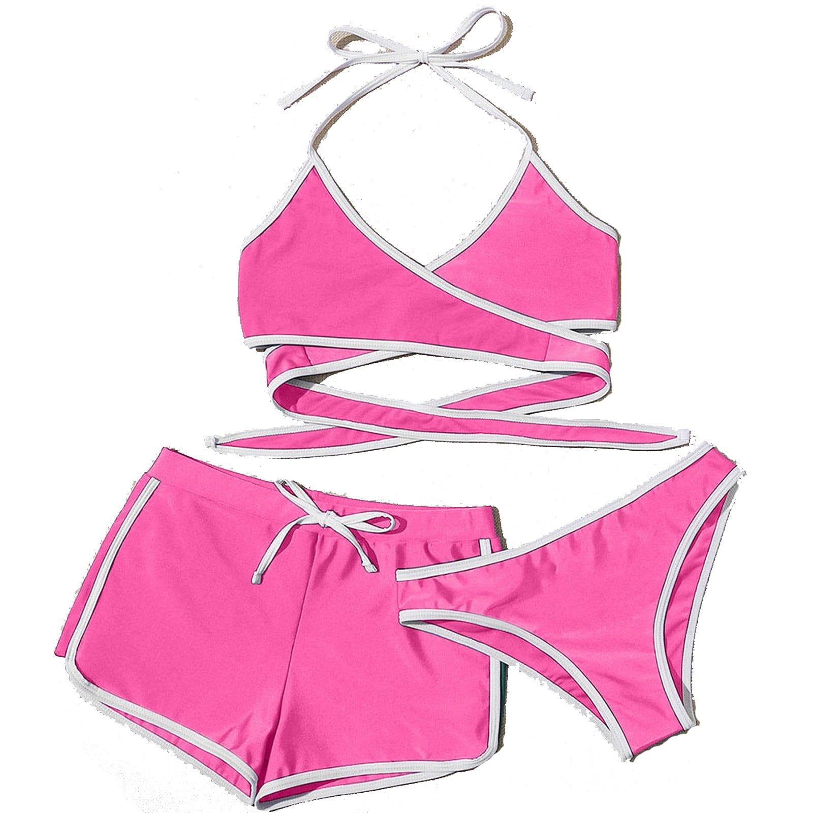 YDKZYMD Women Halter Swimsuit Two Piece Thong Swimsuits Low Rise Solid