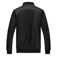thumbnail image 3 of WREESH Men's Bomber Jacket with Ribbed Cuffs, Thin Leather Coat for Business Casual Wear & Motorcycle Riding, 3 of 7