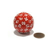 Koplow Games Sixty-Sided D60 35mm Large Gaming Dice - Red with White Numbers #18502