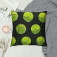 thumbnail image 2 of ARISTURING  Tennis Ball Decorative Throw Pillow Cover Case Cool Round Balls Parallel Yellow Green Black White Pillow Cases Square Standard Cushion Covers for Couch Sofa Bed, 2 of 5
