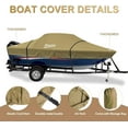 thumbnail image 4 of Kayme 1200D Heavy Duty Boat Cover for 14-16 ft Boats, with Reinforced Windproof Straps, Waterproof, Khaki, 4 of 6