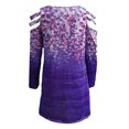 thumbnail image 5 of Vestido suelto con estampado en la espalda y hombros descubiertos de manga larga con cuello en V informal para mujer Pompotops hdfakjf7207, 5 of 5