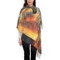 thumbnail image 4 of Cauagu Starry Sky White Horse Print Women Wrap Shawl tassels Scarves Retro Scarf 77.6"X28.3", 4 of 8