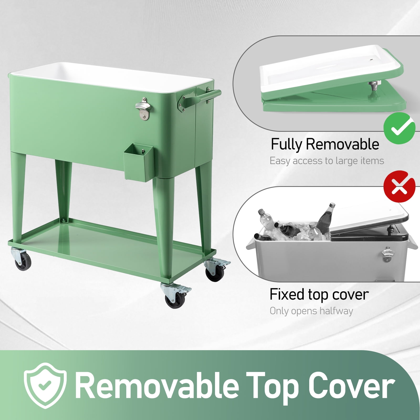 80QT Patio Rolling Cooler