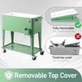 thumbnail image 6 of BAYUELSWU 80 Quart Patio Cooler Rolling Cooler Ice Chest with Wheels, Cooler Carts Square with Shelf & Bottle Opener Portable for Outdoor Indoor Patio Party Camping Patio (Green), 6 of 6