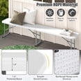 thumbnail image 5 of FASCK 6 Feet Plastic Folding Bench Set of 2, Portable Picnic Seat for BBQ Party Camping Dining, HDPE Top, Metal Frame, Indoor Outdoor Foldable Bench for Garden Entertainment Activities Sport Events, 5 of 10