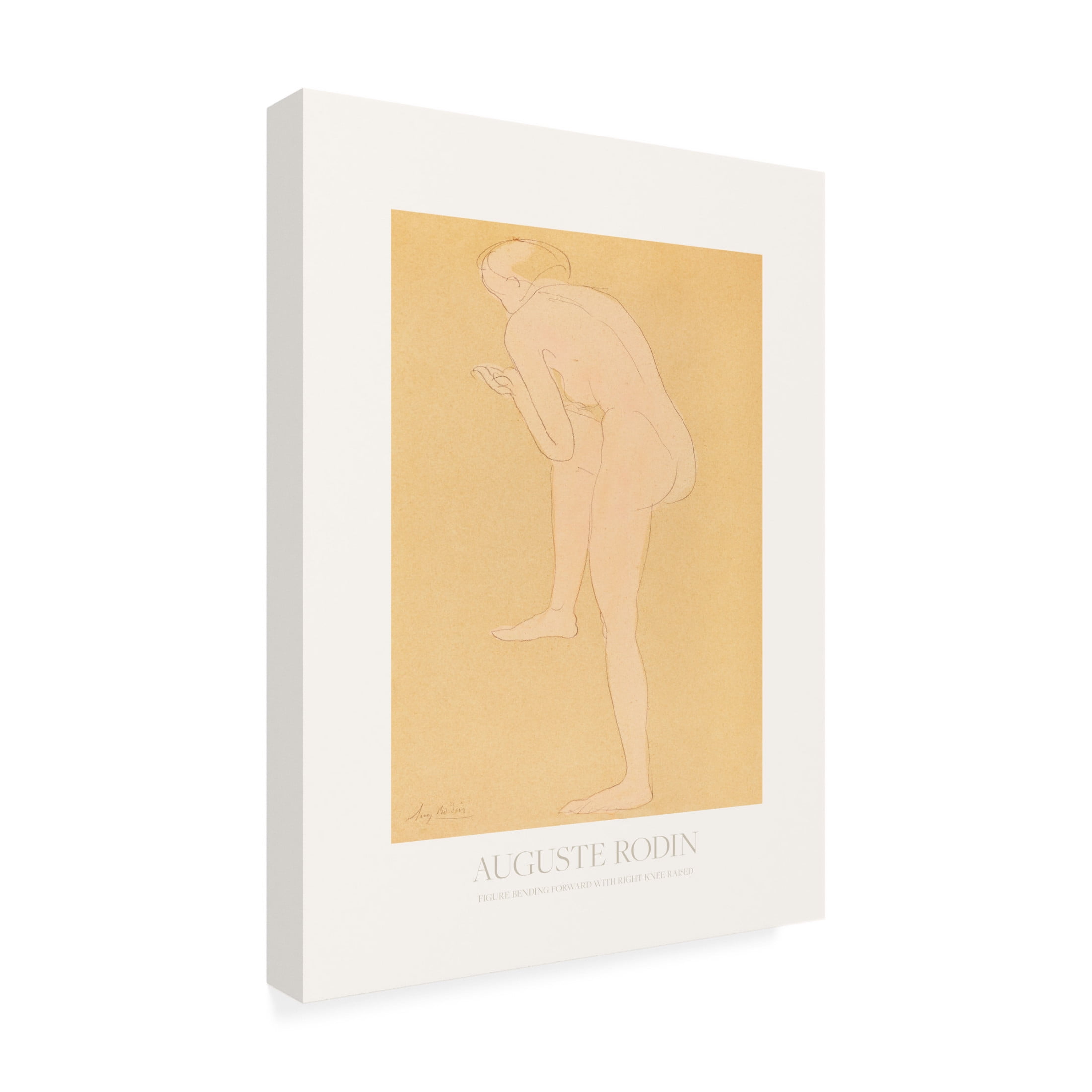 Canvas Wall Art - Pictufy 'Figure Bending Forward With Right Knee Raised' Wall Art for Living Room, Bedroom, or Office D?cor by Trademark Fine Art - 35 x 47 Inches