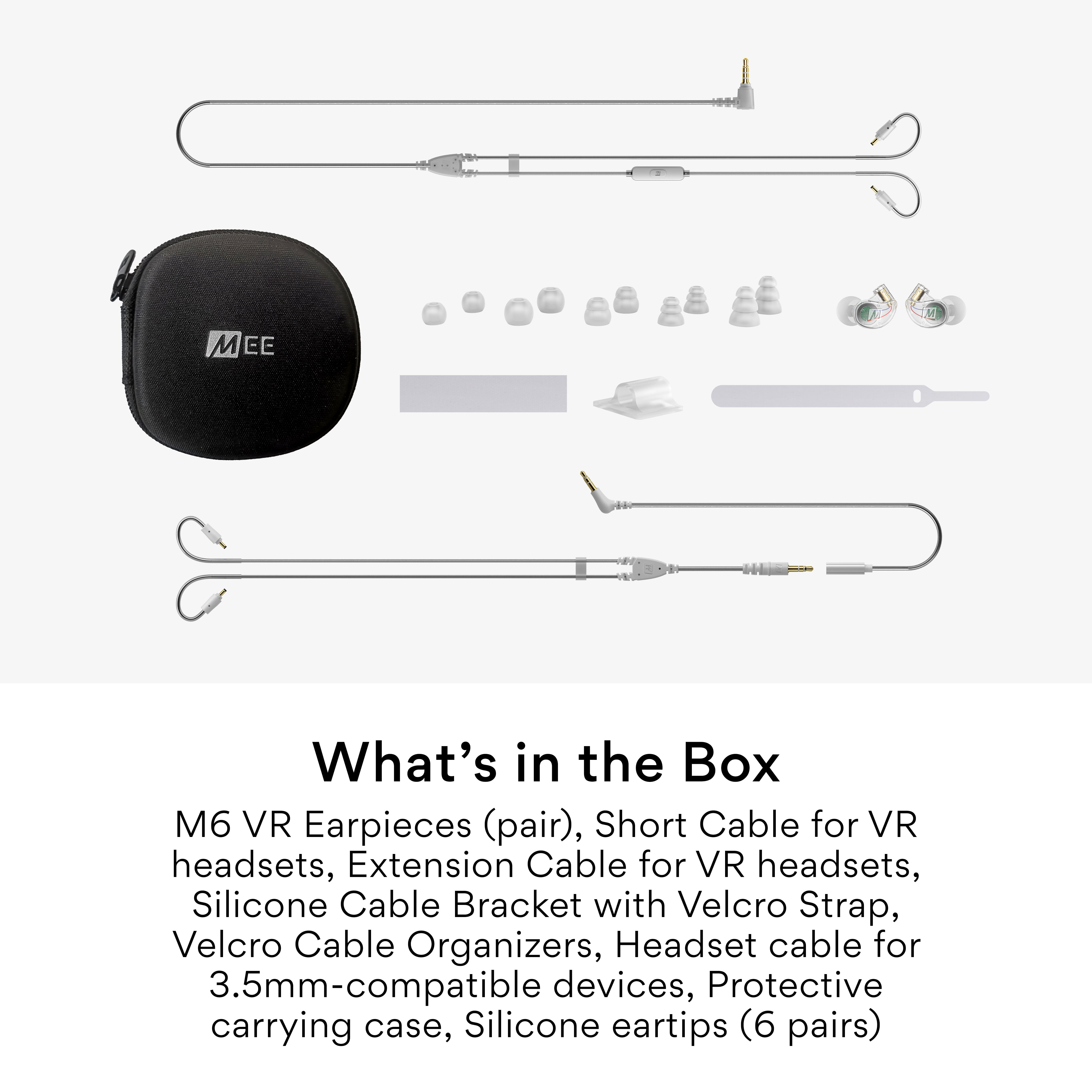 MEE audio M6 VR In-Ear Gaming Headset with Mic Cable, Clear