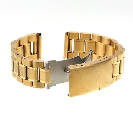 18-22mm Stainless Steel Watch Band Strap Side Button Clasp Buckle Bracelet US
