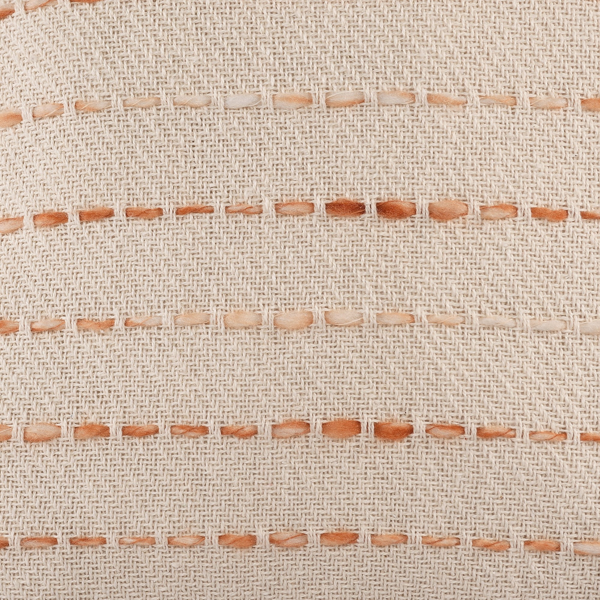 Laddha Home Designs Handwoven Reversible Striped Throw Pillow - 20" - Beige and Orange - Set of 2