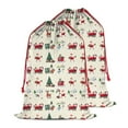 thumbnail image 2 of Christmas Bags Drawstring,Beige Christmas Santa and Train Pattern Large Xmas Christmas Gift Bags,Reusable for Xmas and New Year Party Favors and Supplies,27.6" X 19.7", 2 of 6