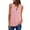 Pink, variant on Babysbule Womens Tops Women's Summer Shirts Zip Casual Tunic V-Neck Rollable Blouse Tops T-Shirt