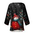 thumbnail image 4 of Women's Casual and Fashionable Christmas Printed Lightweight Mid-Length Jacket Cardigan, for Spring and Fall Wear,Black,XL, 4 of 7