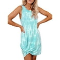 thumbnail image 4 of LAVA Women's Tie Dye Summer Dresses Casual Sleeveless T Shirt Dress Swing Tank Dress (Green, M), 4 of 9
