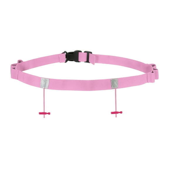 Uxcell Triathlon Belt Bib Holder, Elastic Marathon Race Number Belt with 6 Gel Loops, Pink