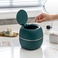thumbnail image 6 of Trash Can Round Storage Bucket Office Desktop Waste Bin Plastic Kitchen Garbage Organizer with Lid, Green, 6 of 8