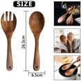 thumbnail image 4 of Acacia Wood Salad Servers - Reusable Eco-Friendly Retro Utensils, 4 of 8