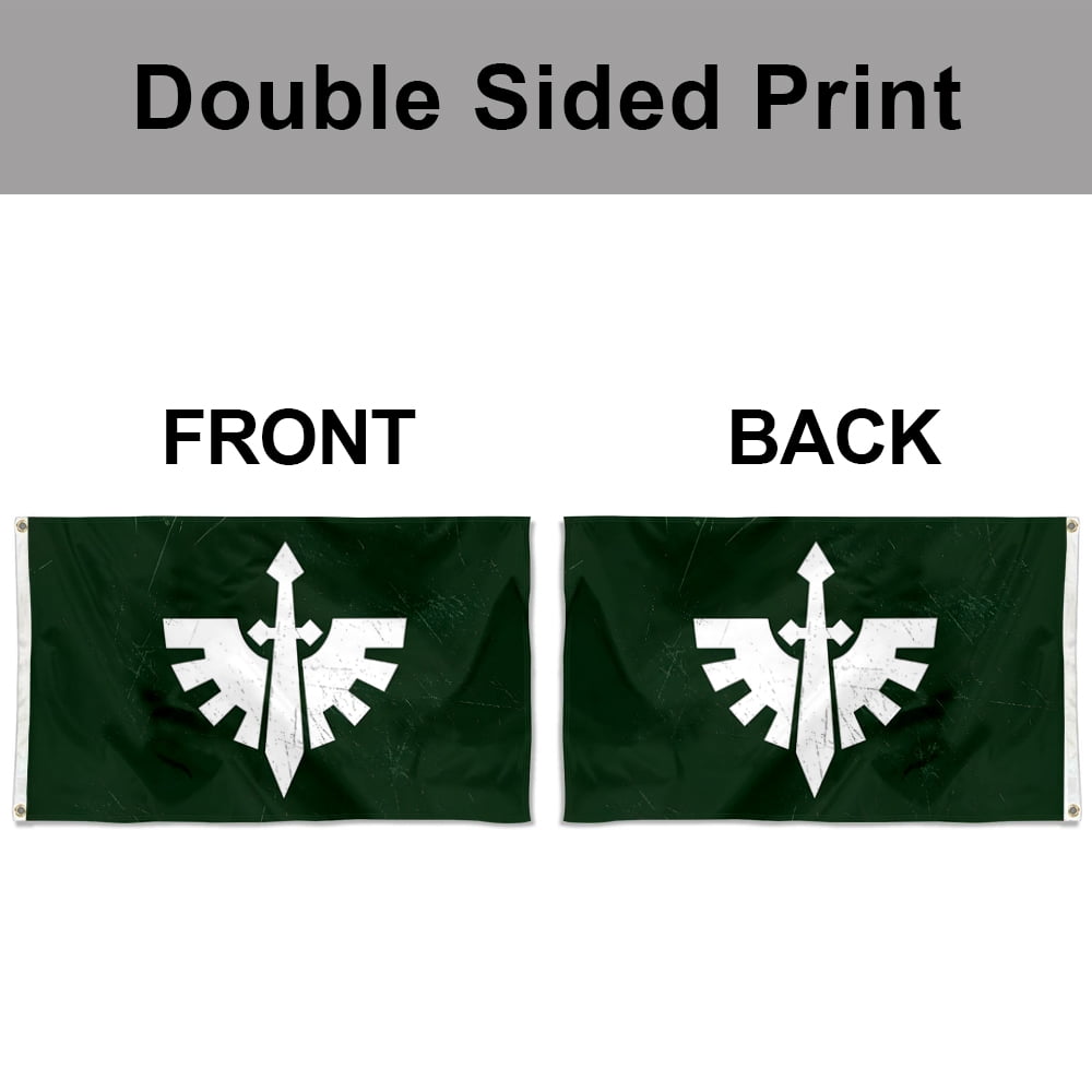 Dutern Double Sided Warhammer Inspired Dark Angels Flag Banner 3 Ply with Brass Grommets 3x5 Feet