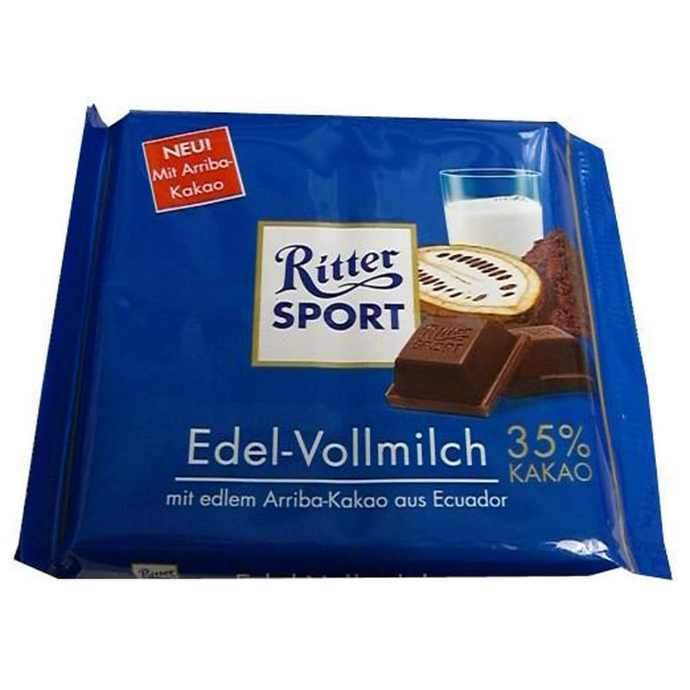 Ritter Sport Chocolate, EdelVollmilch, 35 Cocoa, 100g