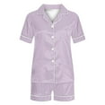 thumbnail image 4 of GERsome Womens Pajama Sets Short Sleeve Pj Two Piece Sets Comfy Lounge Sets Sleepwear Classic Notch Collar Pjs with Pockets Button Down and Shorts Loungewear S-XXL, 4 of 4