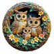 thumbnail image 1 of Rompecabezas de madera DOCRAGI 3D Vision Effects Owl Family (100 piezas), 1 of 7