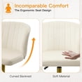 thumbnail image 4 of CLATINA Home Office Desk Chair Velvet Vanity Chairs Gold Base, Ergonomic Small Cute Chair Adjustable Height with Wheels Rolling Armless Chair Swivel Task Chair for Study Living Room Bedroom, White, 4 of 9