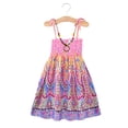 thumbnail image 1 of Qudderr Robe d'Été 1-10T pour Fille Robe de Plage Dos Nu pour Enfants Robe Décontractée Cami Hawaïenne de Vacances pour Filles, 1 of 9