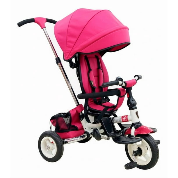 Triciclo Evolutivo Para Niños Semi-Plegable Asiento 360° Rosa