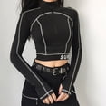 thumbnail image 3 of Sporty Running Casual High Neck Zipper Structure Line Anti-Car Body Shaping Clothes Letter Print Handsome, 3 of 6