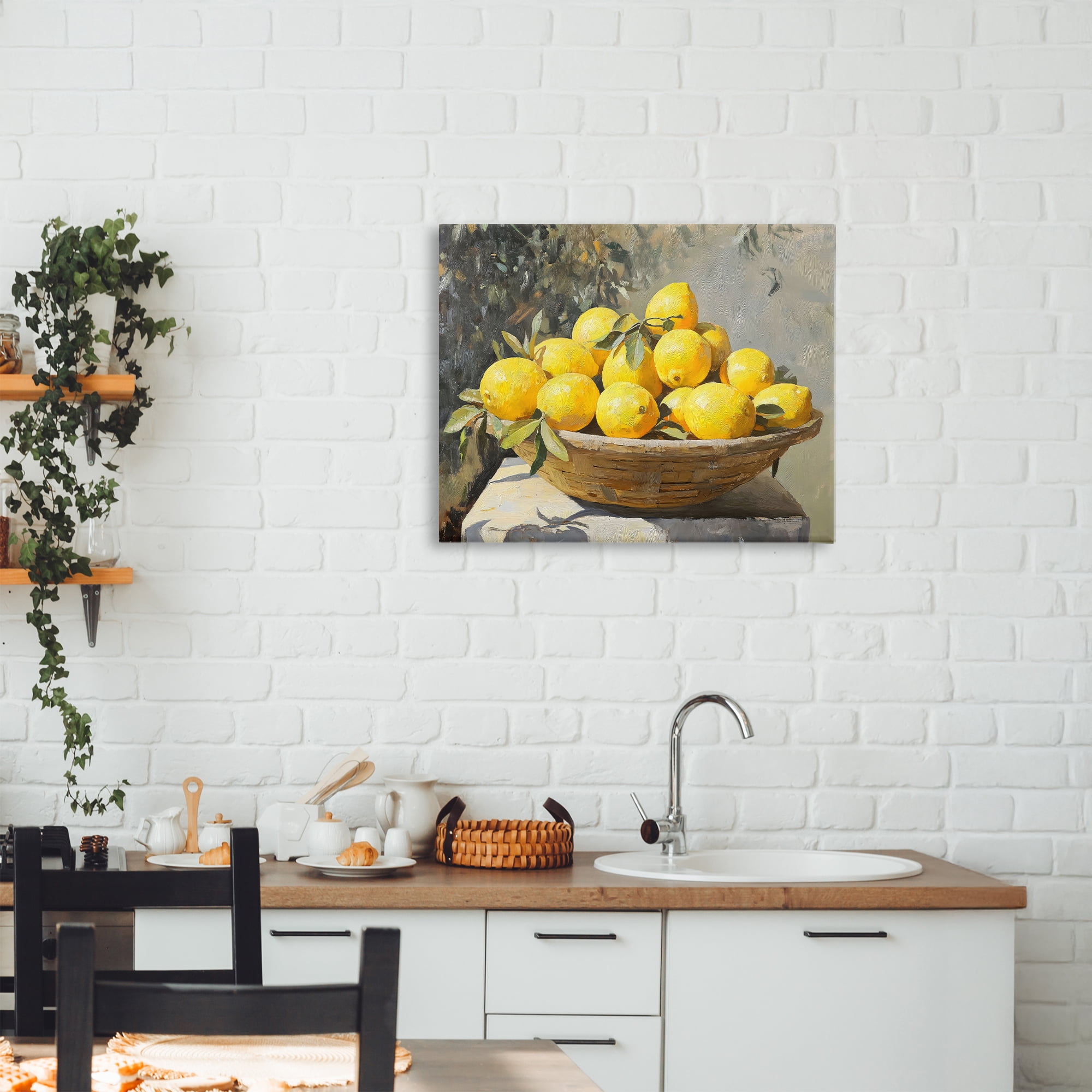 Stupell Industries Basket of Lemons in Sunlight Canvas Wall Art, design by Creative Studio