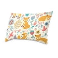thumbnail image 2 of Playing Foxes and Floral Scenery Velvet Oblong Lumbar Plush Throw Pillow Cover/Shams Cushion Case 20x36in Decorative Invisible Zipper Design for Couch Sofa Pillowcase Only, 2 of 7
