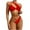 Womens Red Bikinis Swimsuits, variant on HAPIMO Women's Bikini Swimsuit Solid Color Beachwear Summer Seaside Clothes for Girls Oblique Shoulder Hollow Ring Bathing Suit Twist Ruced Front Swimwear Sets Blue S