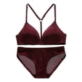 thumbnail image 5 of Fengqque No Rim Light Front Button Comfortable Summer Sexy Y-Shaped Beautiful Bra Set, 5 of 6