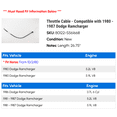 thumbnail image 2 of Throttle Cable - Compatible with 1980 - 1987 Dodge Ramcharger 1981 1982 1983 1984 1985 1986, 2 of 2