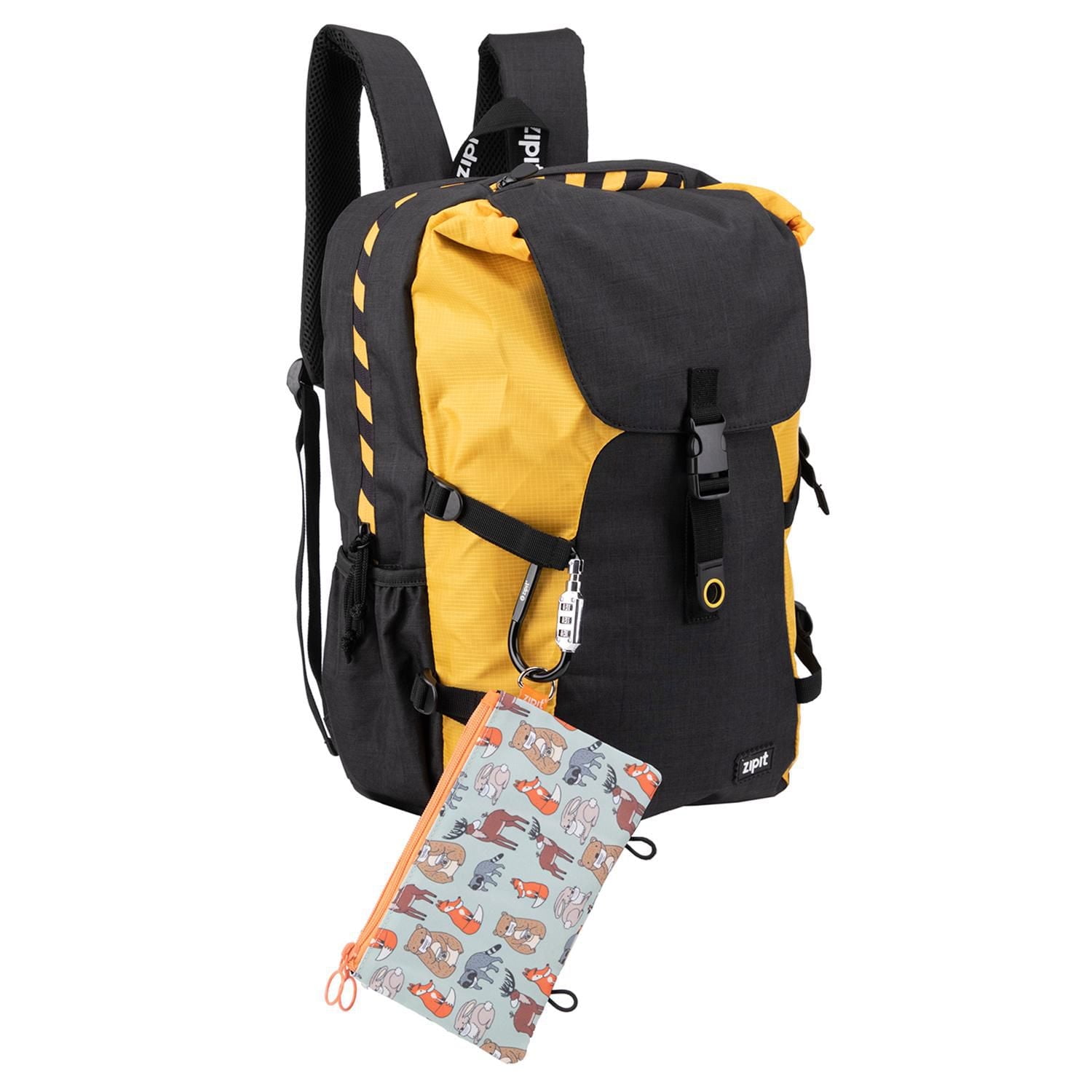 KIT DU ZIPIT Face-It, Pochette avec matériau antibactérien + masque facial assorti (Animaux Gris)