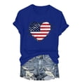 thumbnail image 5 of Patriotic Shirts July 4th Shirts for Women American Flag Heart T-Shirts USA Fourth of July Casual Tee Top Blue,3XL, 5 of 5