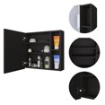 thumbnail image 3 of Myrick 2-Shelf Medicine Cabinet with Mirror Black Wengue,Black Particle Board Bath Faucets Bathroom Storage, 3 of 7