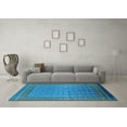 thumbnail image 3 of Ahgly Company Indoor Round Oriental Light Blue Industrial Area Rugs, 5' Round, 3 of 4