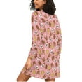 thumbnail image 2 of joogoo Gingerbread Man Christmas Snowman Women's Long Sleeve Nightgown Sleepwear L, 2 of 8