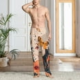 thumbnail image 2 of Gukieu Butterfly Floral Elegance Print Men's Home Trousers, Elastic Drawstring Home Pajamas Clothing Suitable for Adult Men-Small, 2 of 6