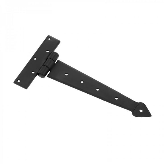 Renovators Supply Black Iron T Strap Hinge 9" L Modern Decorative Arrow Tee Hinge Rust Resistant Wooden Cabinet Door or Gate Hinges w/Screws