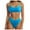 Blue, variant on Linfrsh Women's High Waisted Bikini Sets Drawstring Tummy Control Swimsuits Crisscross Bathing Suit Hot Pink,S